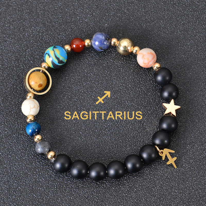 JC-241230BBJ-088  Eight Planets Twelve Constellations Bracelets Frosted Stone Beaded Bracelet