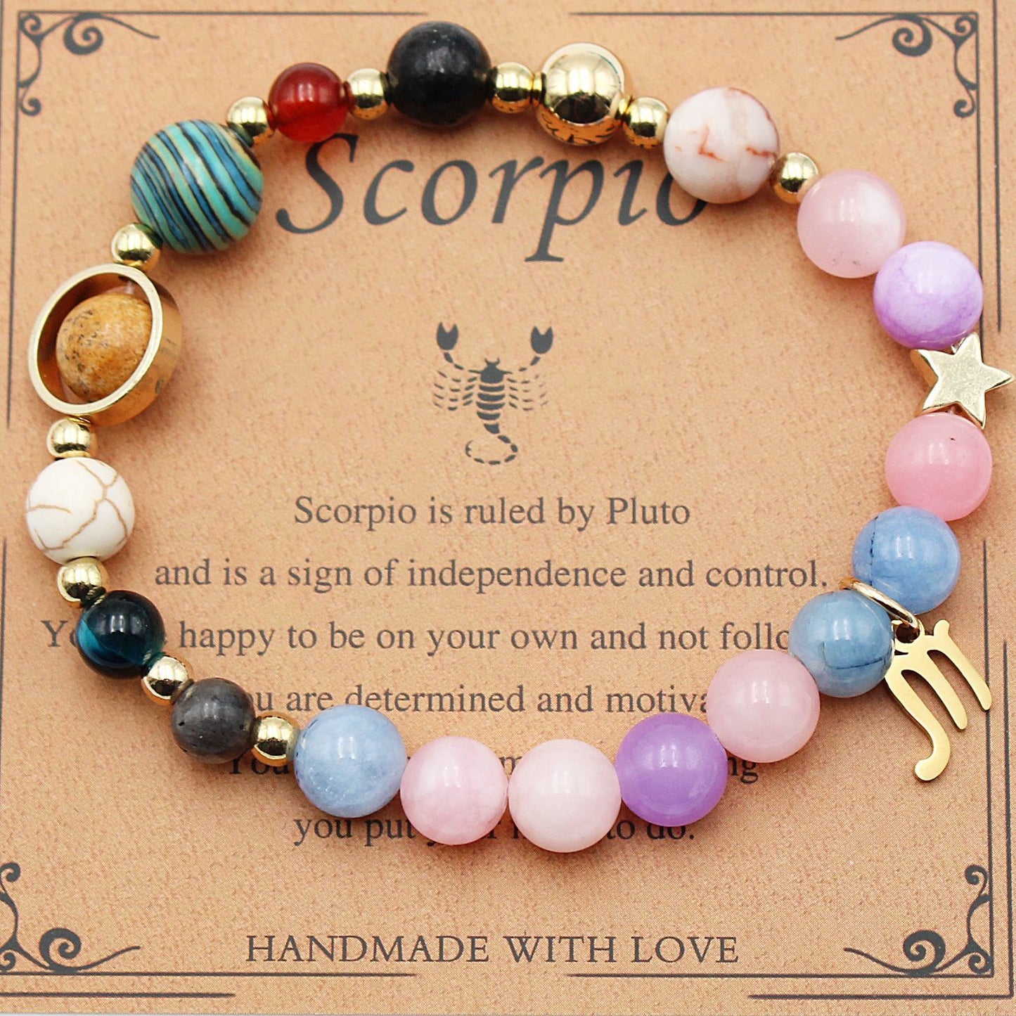 JC-241230BBJ-062  Eight Planets 12 Constellation Bracelet Morgan Stone Beaded Bracelet