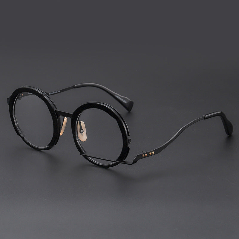 JC-250105MGL-060  Can Be Equipped With Degrees Large Frame Fashion Round Frame Metal Spectacle Frame