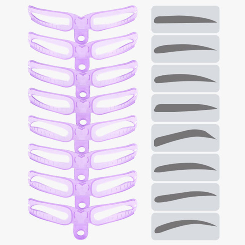JC-241228BUT-068  8pcs Eyebrow Stencils, Eyebrow Shaping Kit, Eyebrow Template, 8 Styles Reusable Eyebrow Stencil With Handle