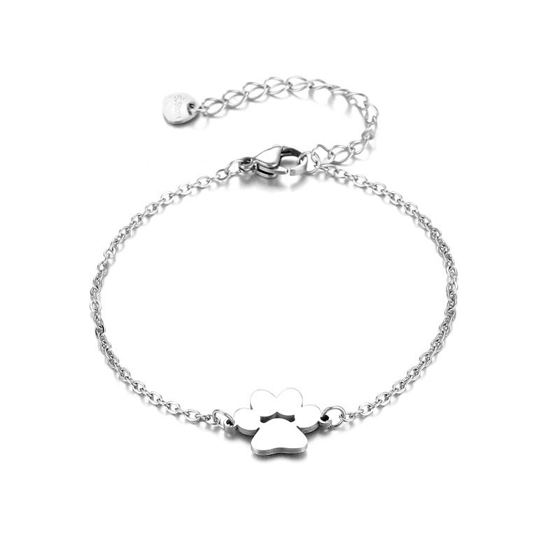 JC-241230BBJ-085  Stainless Steel Dog's Paw Bracelet