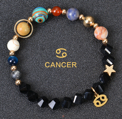 JC-241230BBJ-088  Eight Planets Twelve Constellations Bracelets Frosted Stone Beaded Bracelet