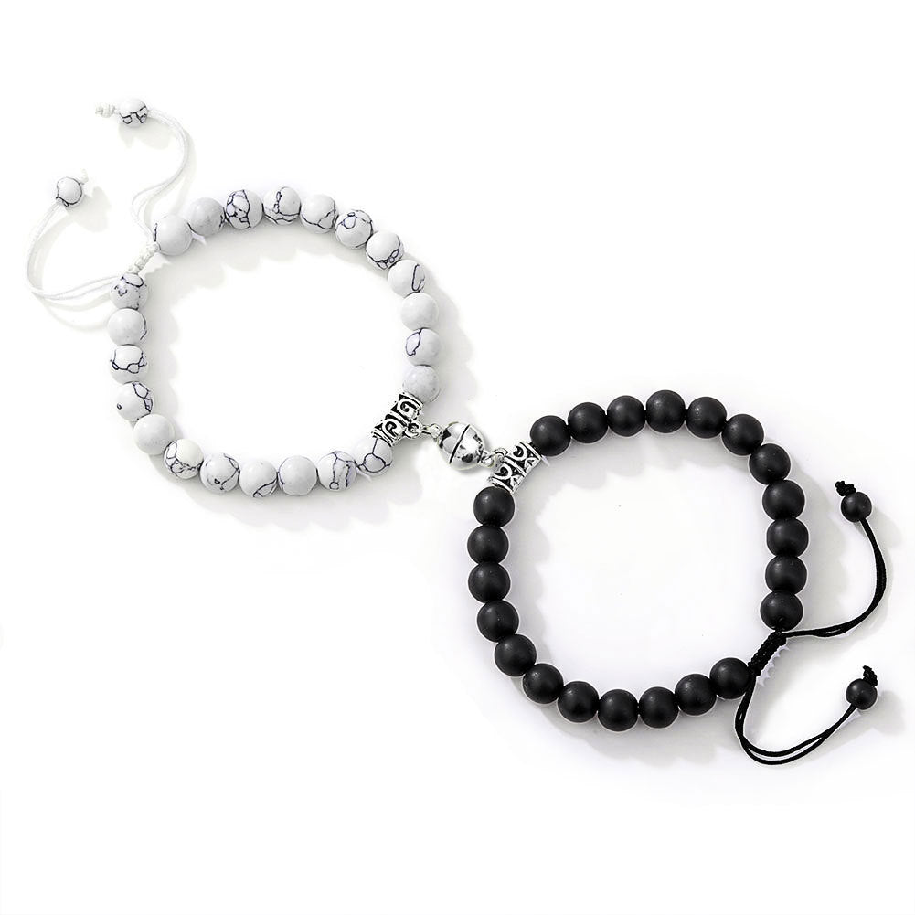 JC-241230BBJ-039  A Pair Of Magnetic Couple Bracelets Induce Vibration