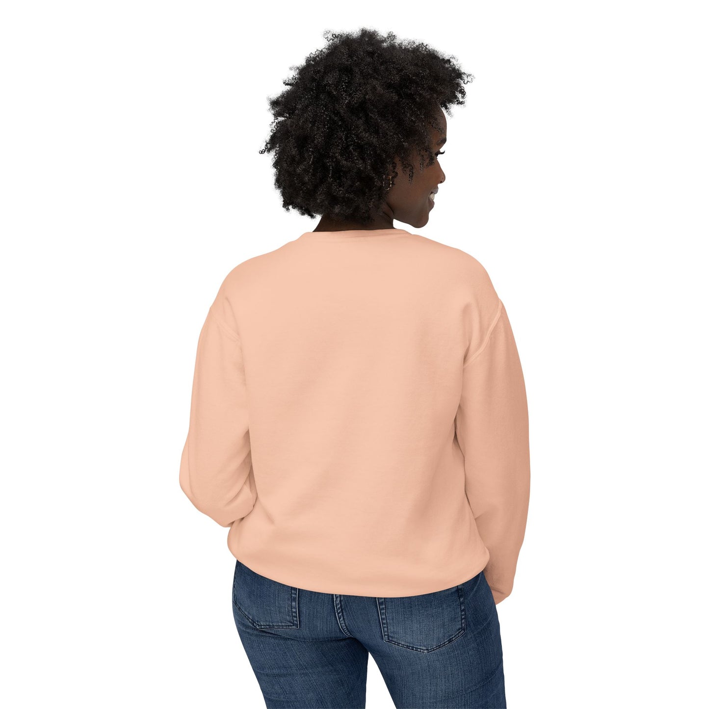 SW-108PCH-24  Unisex Lightweight Crewneck Peach Color Sweatshirt