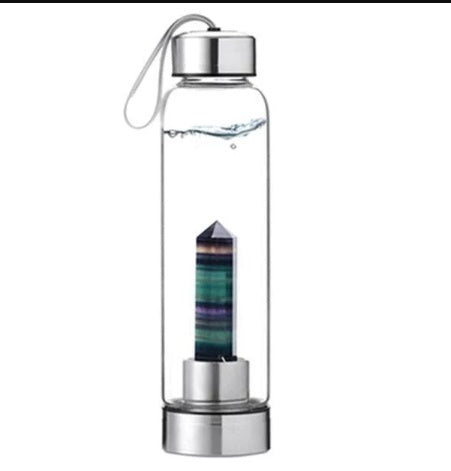 JC-250103DWR-035  Crystal Infused Elixir Glass & Bamboo Water Bottle