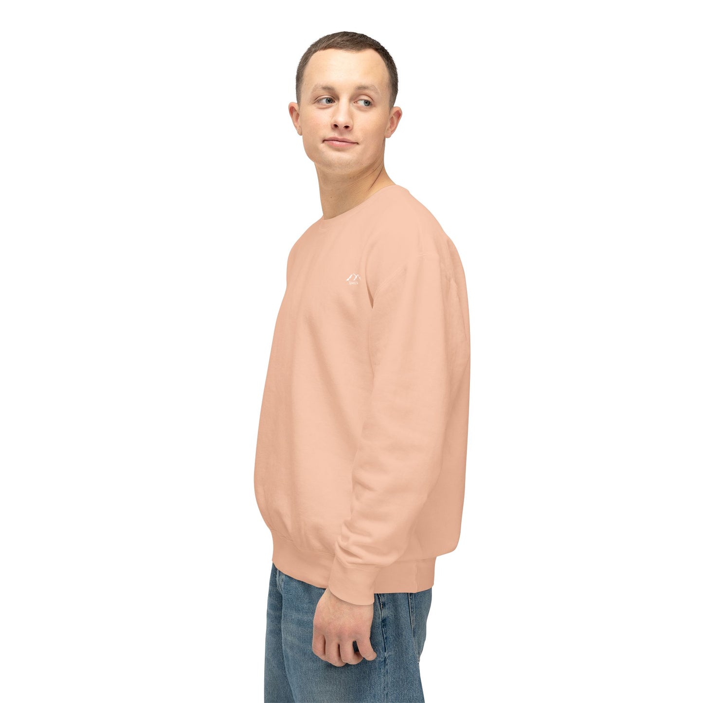 SW-108PCH-24  Unisex Lightweight Crewneck Peach Color Sweatshirt