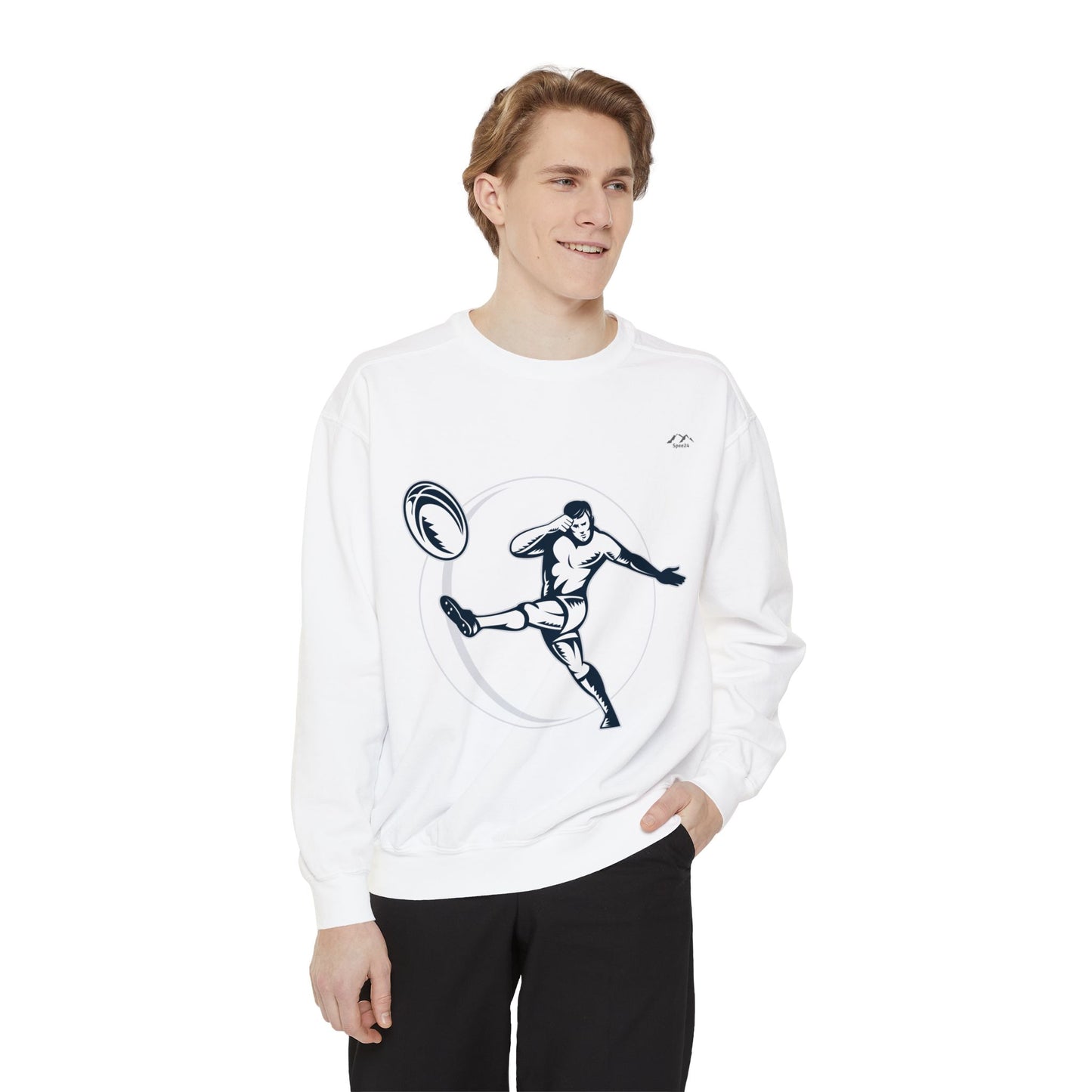 SW-118ML-24 Unisex Garment-Dyed Sweatshirt for football lovers