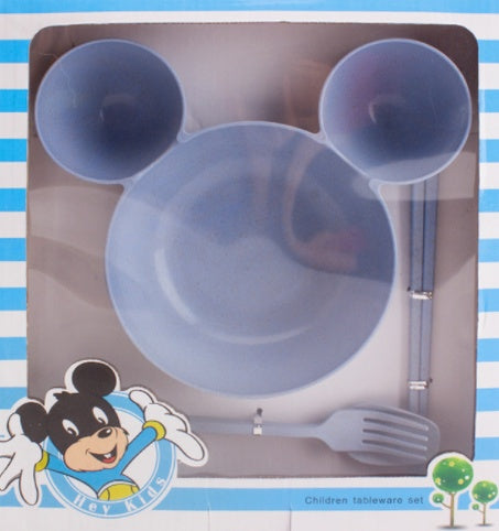 JC-250101DNW-032  Wheat Straw, Children's Bowl, Cartoon, Wheat Chopsticks, Fork Spoon, Fruit Dish, Mickey's Bowl, Lovely Gift Set