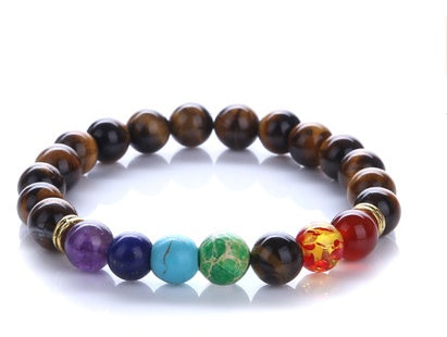 JC-241230BBJ-054  Colorful Blue Turquoise Bracelet Chakra Chakra Energy Yoga Beads Bracelets