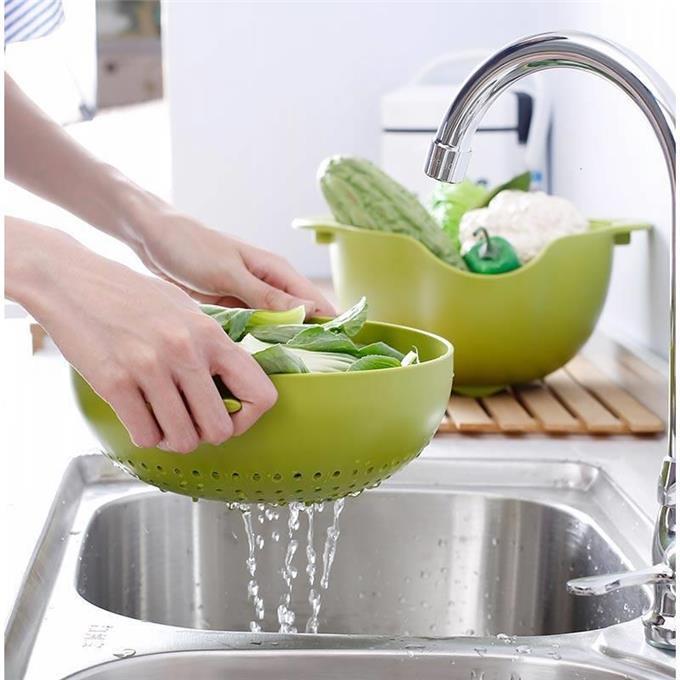 JC-241226KCT-048  Double thickening drain basket washing basket kitchen drain basin creative fruit bowl