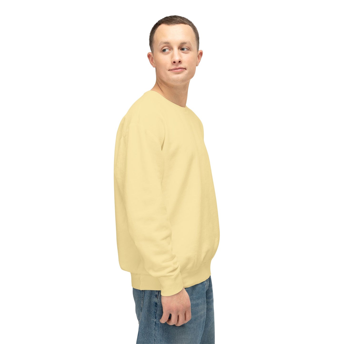 SW-107YLO-24  Unisex Lightweight Crewneck Butter Color Sweatshirt