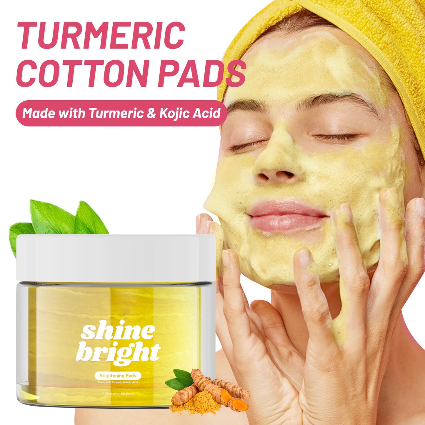 JCM-224MST-24  Turmeric Cleansing Pad 55pc Kojic Acid Deep Clean