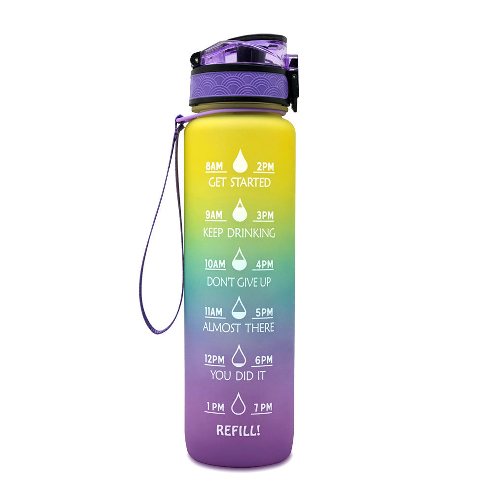 JC-250103DWR-062  Plastic bottle frosted gradient bouncing cup water bottle sports bottle space cup travel cup