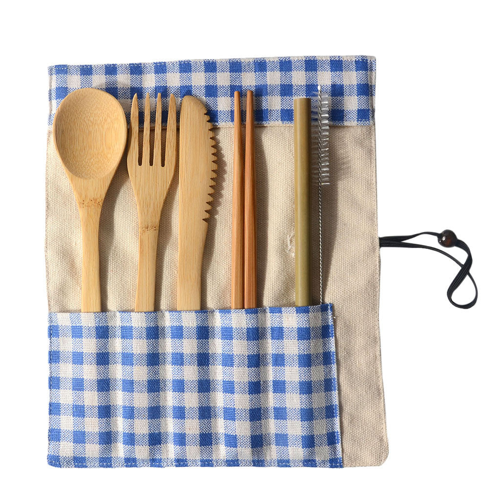 JC-250101DNW-041  Portable Bamboo Tableware 6-Piece Set