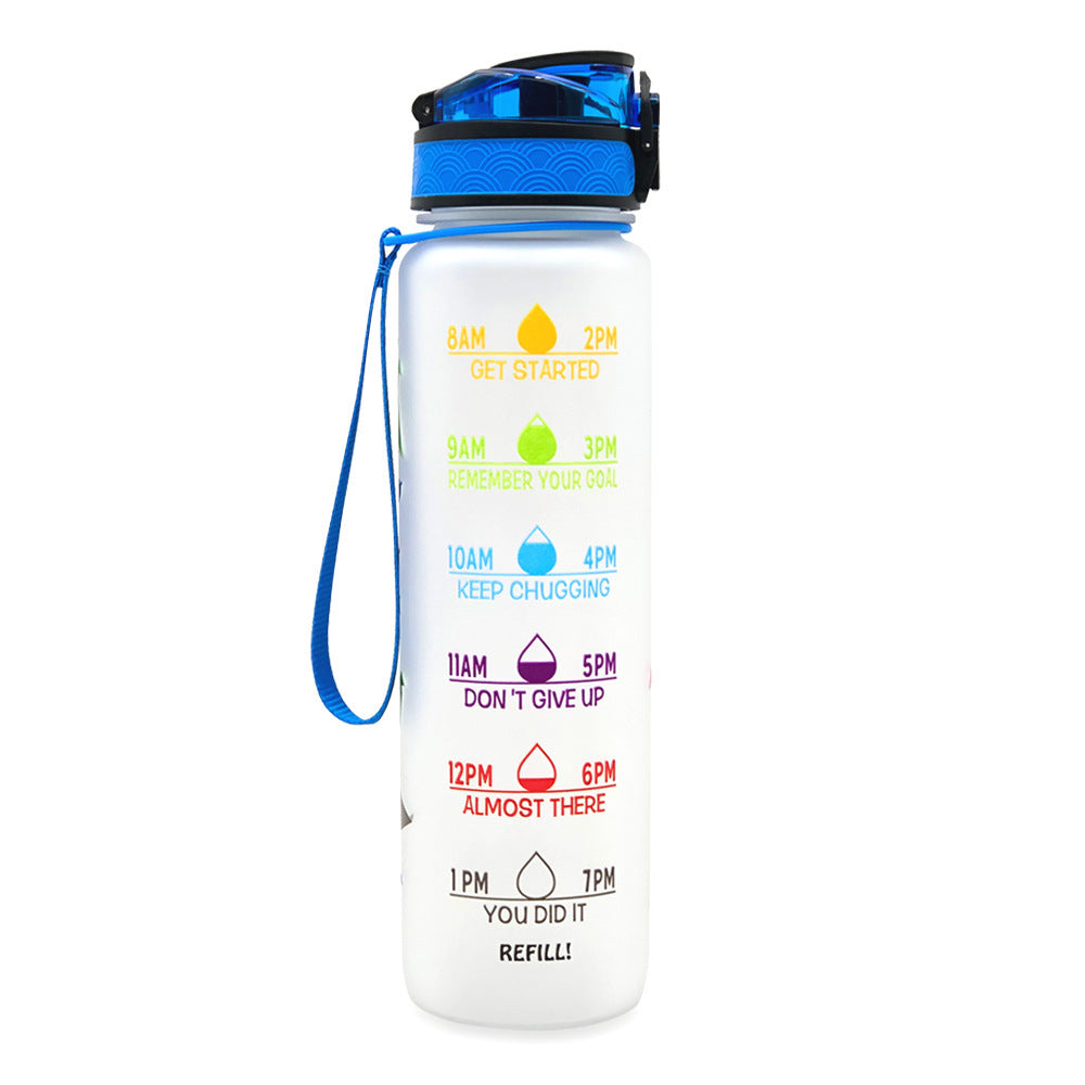 JC-250103DWR-062  Plastic bottle frosted gradient bouncing cup water bottle sports bottle space cup travel cup