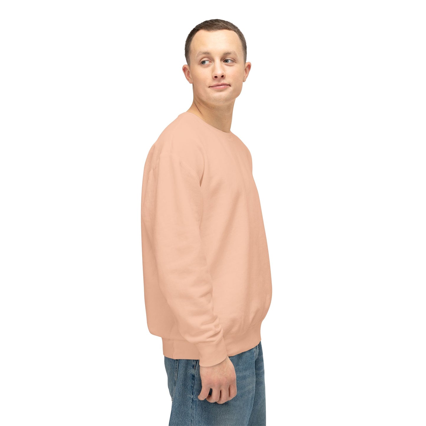 SW-108PCH-24  Unisex Lightweight Crewneck Peach Color Sweatshirt