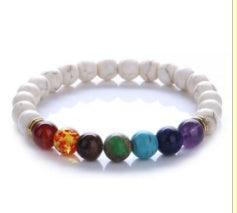 JC-241230BBJ-054  Colorful Blue Turquoise Bracelet Chakra Chakra Energy Yoga Beads Bracelets