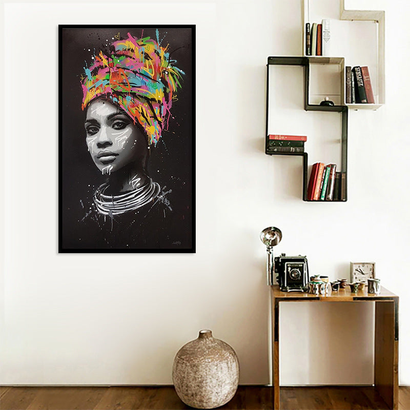 JC-250104PNT-035 Turban African woman canvas painting