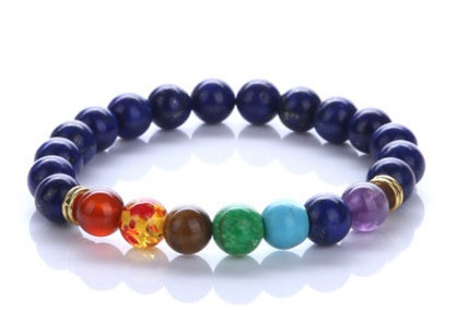 JC-241230BBJ-054  Colorful Blue Turquoise Bracelet Chakra Chakra Energy Yoga Beads Bracelets