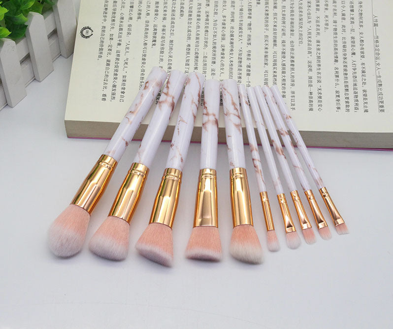 JC-241228BUT-054  15 Marbled Design Makeup Brushes Set