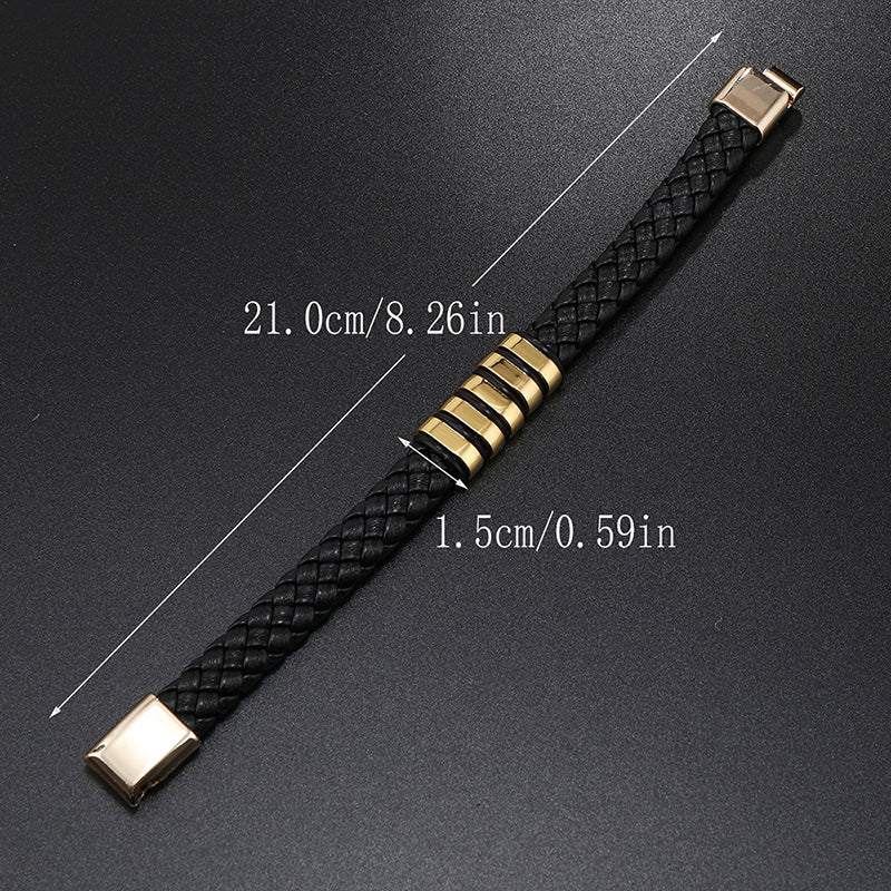 JC-241230BBJ-035  Multi-layer Leather Woven Bracelet Wrist Ring