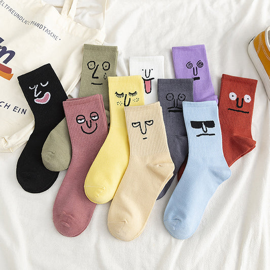 JC-059SCK-24  Funny expression jacquard socks