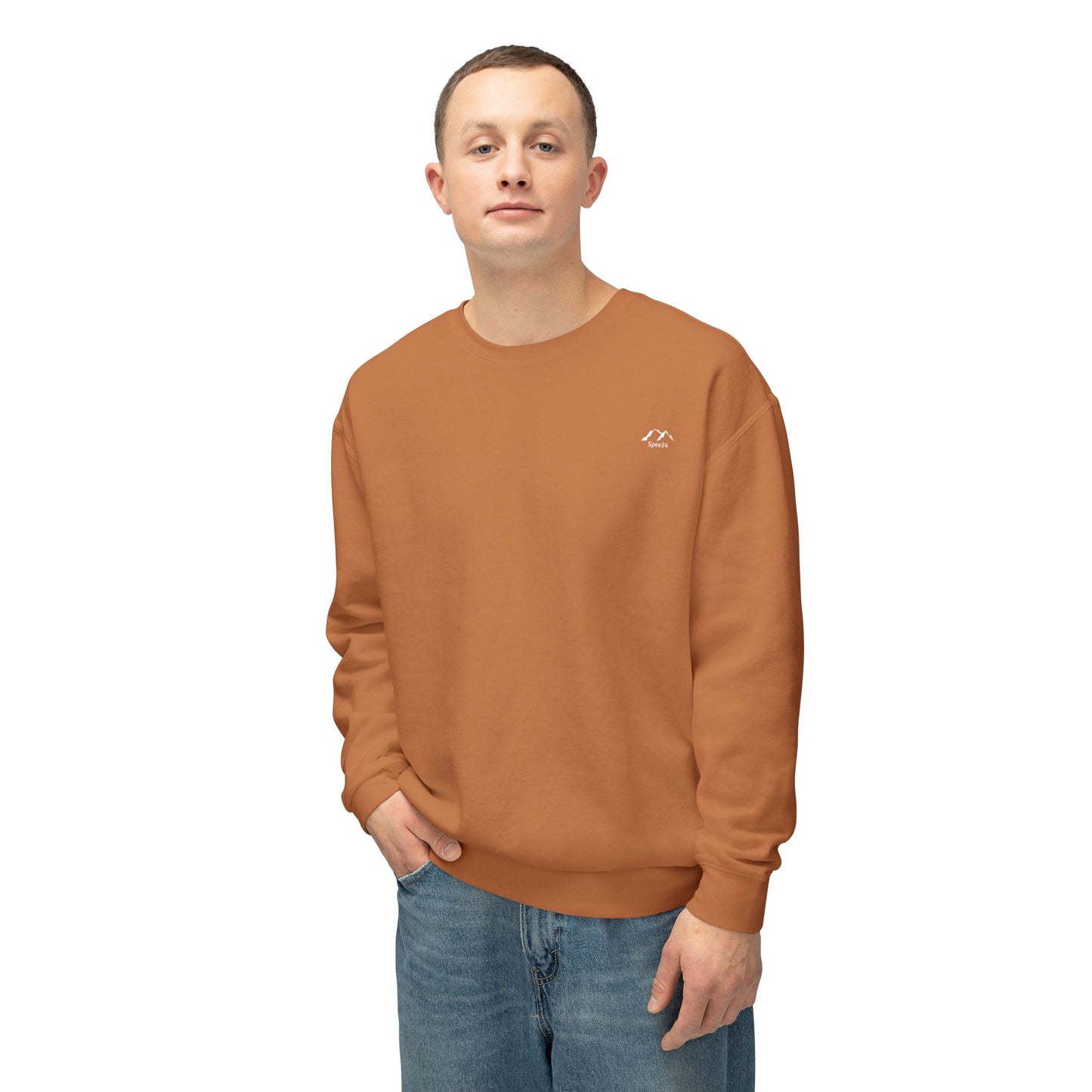 SW-110ORG-24  Unisex Lightweight Crewneck Yam Color Sweatshirt