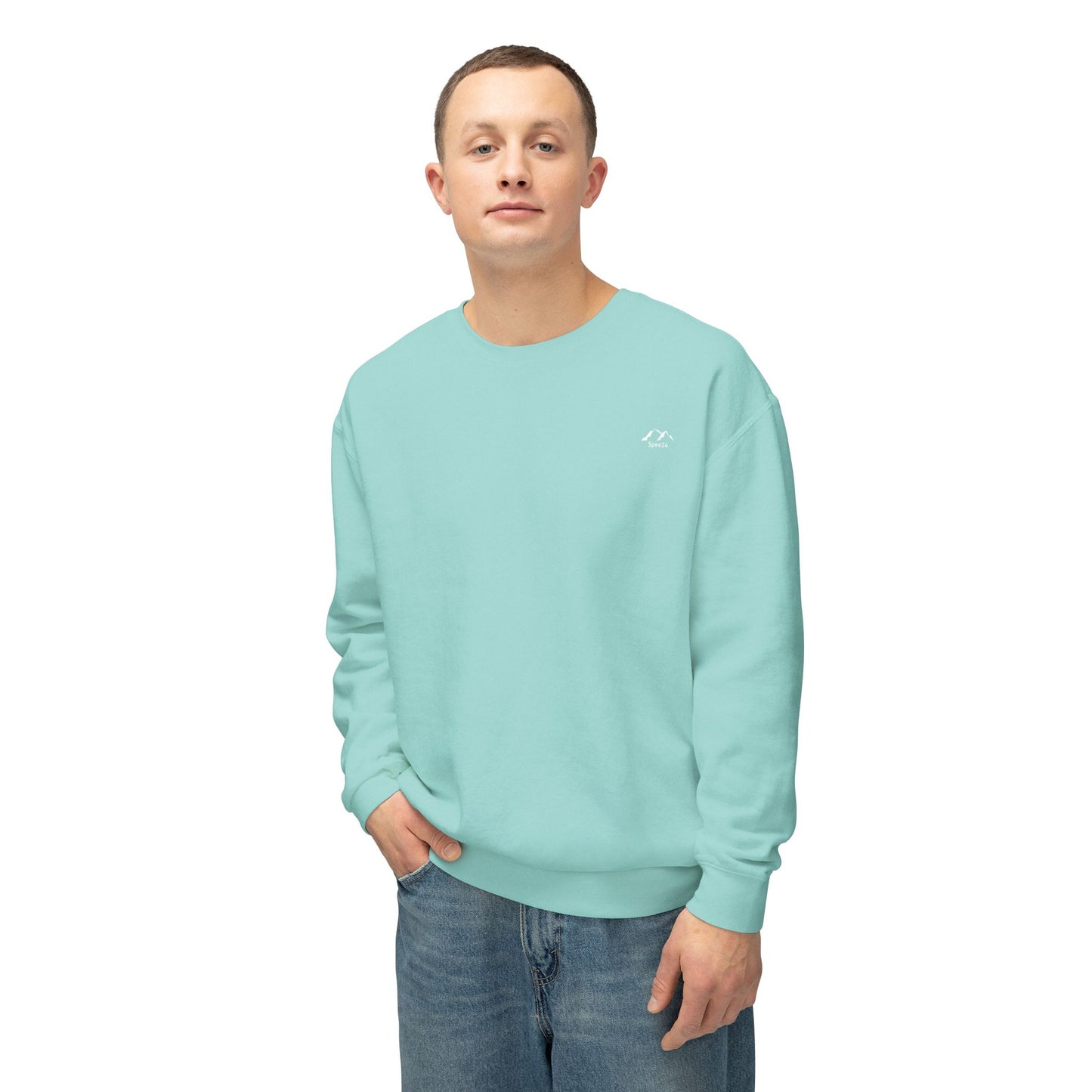 SW-103GRN-24  Unisex Lightweight Crewneck Chalky Mint Color Sweatshirt