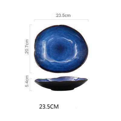 JC-250101DNW-009  Western dishes household ceramic irregular flat plates