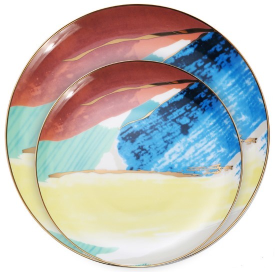 JC-250101DNW-018  Watercolor Dessert  Plates