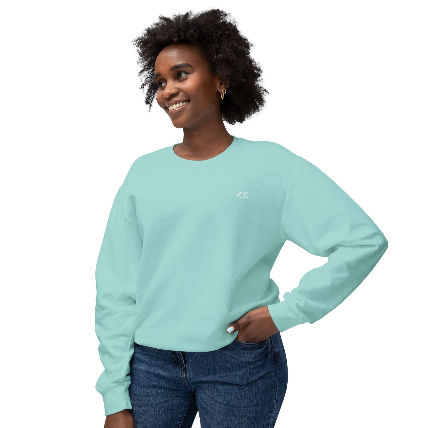 SW-103GRN-24  Unisex Lightweight Crewneck Chalky Mint Color Sweatshirt