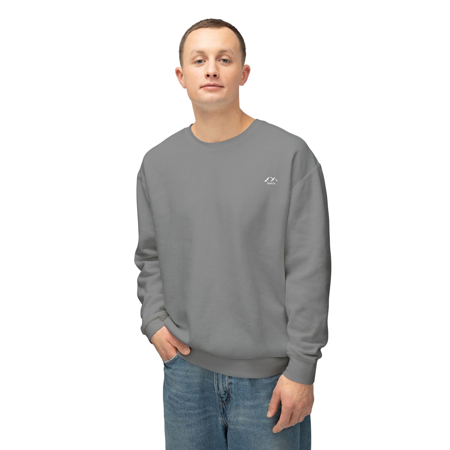 SW-113GRY-24  Unisex Lightweight Crewneck Grey Color Sweatshirt