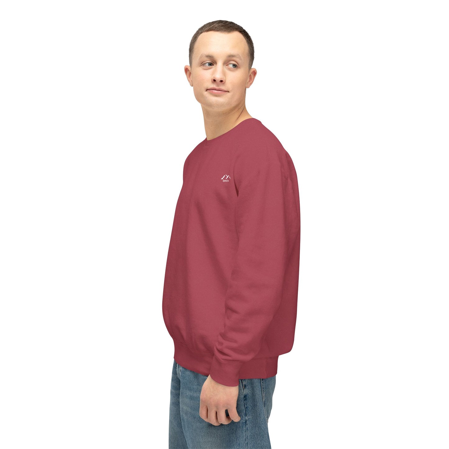 SW-109MRN-24  Unisex Lightweight Crewneck Crimson Color Sweatshirt