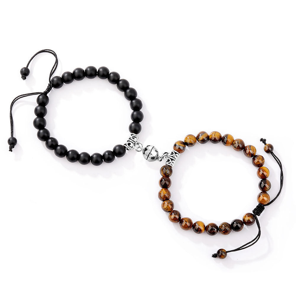 JC-241230BBJ-039  A Pair Of Magnetic Couple Bracelets Induce Vibration