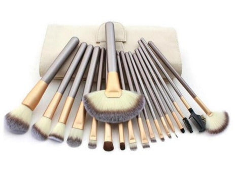 JC-241228BUT-055  Persian Make-up Brush Suit Rice White Make Up Brush, Champagne Color Brush Handle Make-up Brush Without