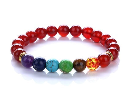 JC-241230BBJ-054  Colorful Blue Turquoise Bracelet Chakra Chakra Energy Yoga Beads Bracelets