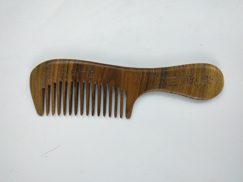 JC-241228BUT-099  Sandalwood Comb Wooden Hair Comb Green Sandalwood Meridian Wooden Comb