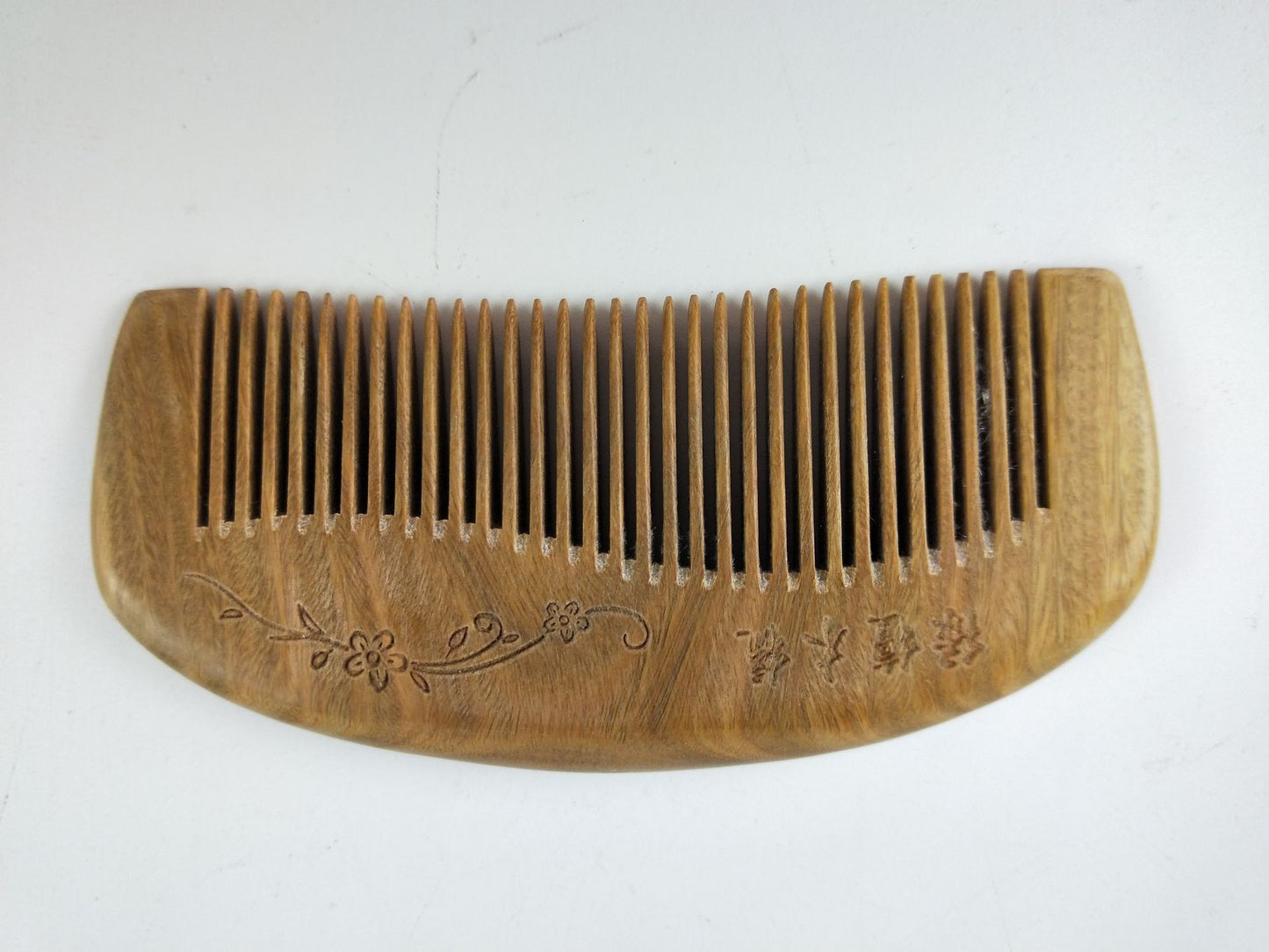 JC-241228BUT-099  Sandalwood Comb Wooden Hair Comb Green Sandalwood Meridian Wooden Comb