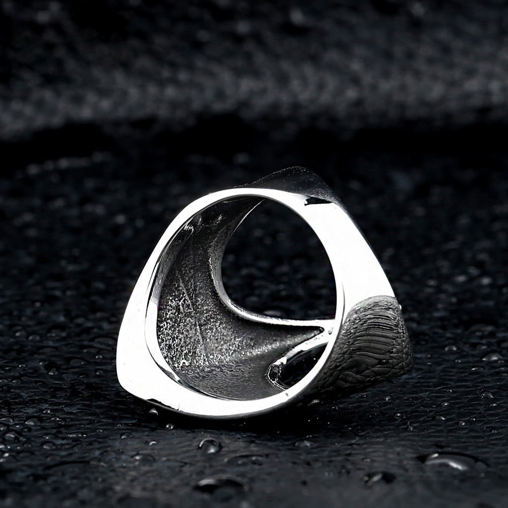 JCR-055RNG-24  Nordic Amulet Jewelry Titanium Steel Carved Ring Raven Ring