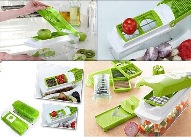 JC-241226KCT-017  12pcs Multifunctional Vegetable Chopper Handle Food Grate Food Chopper Vegetable Slicer Dicer Cut Kitchen Gadgets