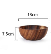 JC-250101DNW-004  Kitchen Natural Wooden Bowl Household Fruit Bowl Salad Bowl For Home Restaurant Food Container Wooden Utensils Note The Size Hot