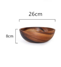 JC-250101DNW-004  Kitchen Natural Wooden Bowl Household Fruit Bowl Salad Bowl For Home Restaurant Food Container Wooden Utensils Note The Size Hot