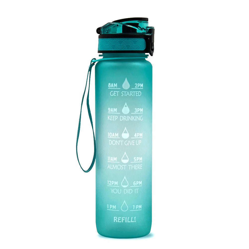 JC-250103DWR-027  1L Tritan Water Bottle With Time Marker Bounce Cover Motivational Water Bottle Cycling Leakproof Cup For Sports Fitness Bottles