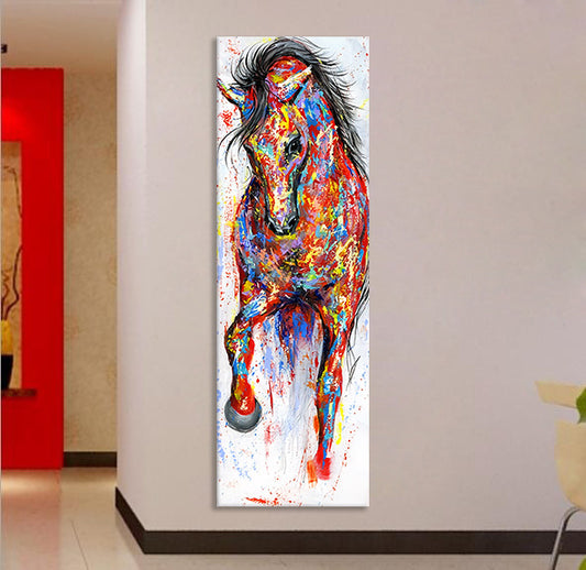 JC-250104PNT-024  Factory Direct Supply Porch Corridor Watercolor Horse Paintings Home Decoration Painting Living Room Porch Paintings Frameless Painting Core