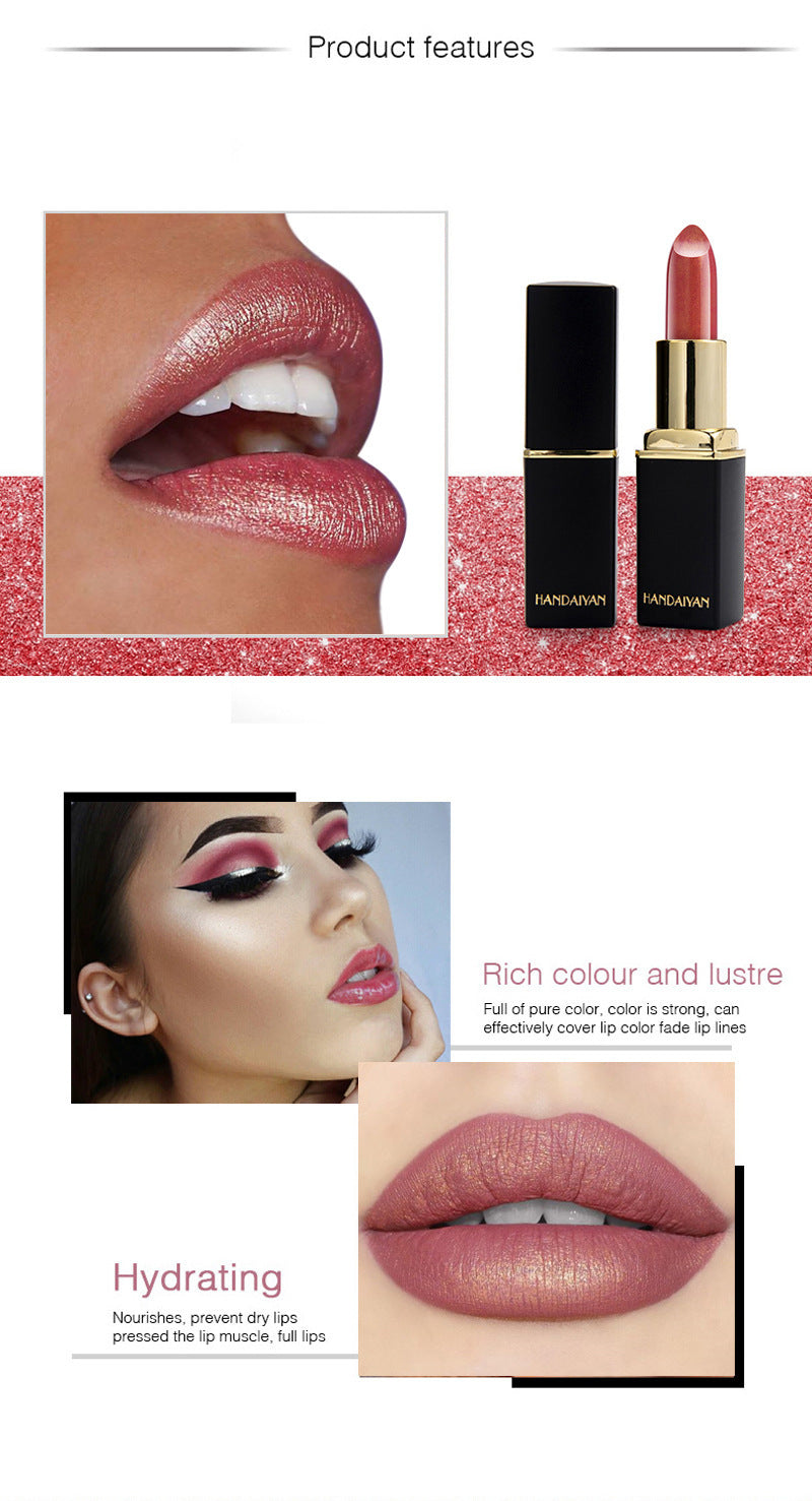 JC-241231MUP-030  Shiny Metallic Lipstick Pearlescent Color Temperature Change Lipstick Gilt Lipstick