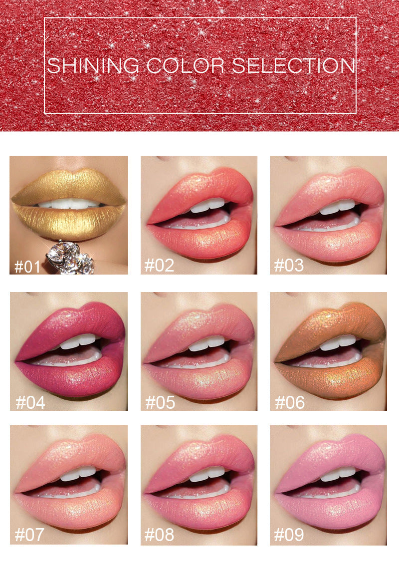 JC-241231MUP-030  Shiny Metallic Lipstick Pearlescent Color Temperature Change Lipstick Gilt Lipstick