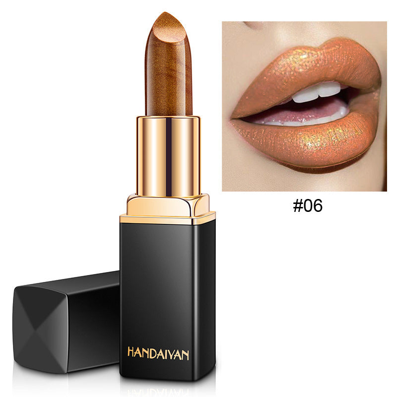 JC-241231MUP-030  Shiny Metallic Lipstick Pearlescent Color Temperature Change Lipstick Gilt Lipstick