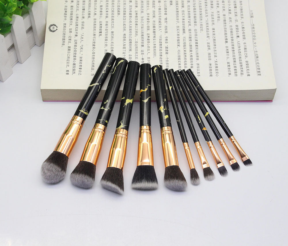 JC-241228BUT-054  15 Marbled Design Makeup Brushes Set