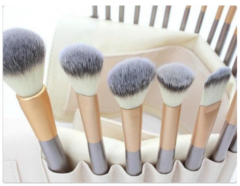 JC-241228BUT-055  Persian Make-up Brush Suit Rice White Make Up Brush, Champagne Color Brush Handle Make-up Brush Without