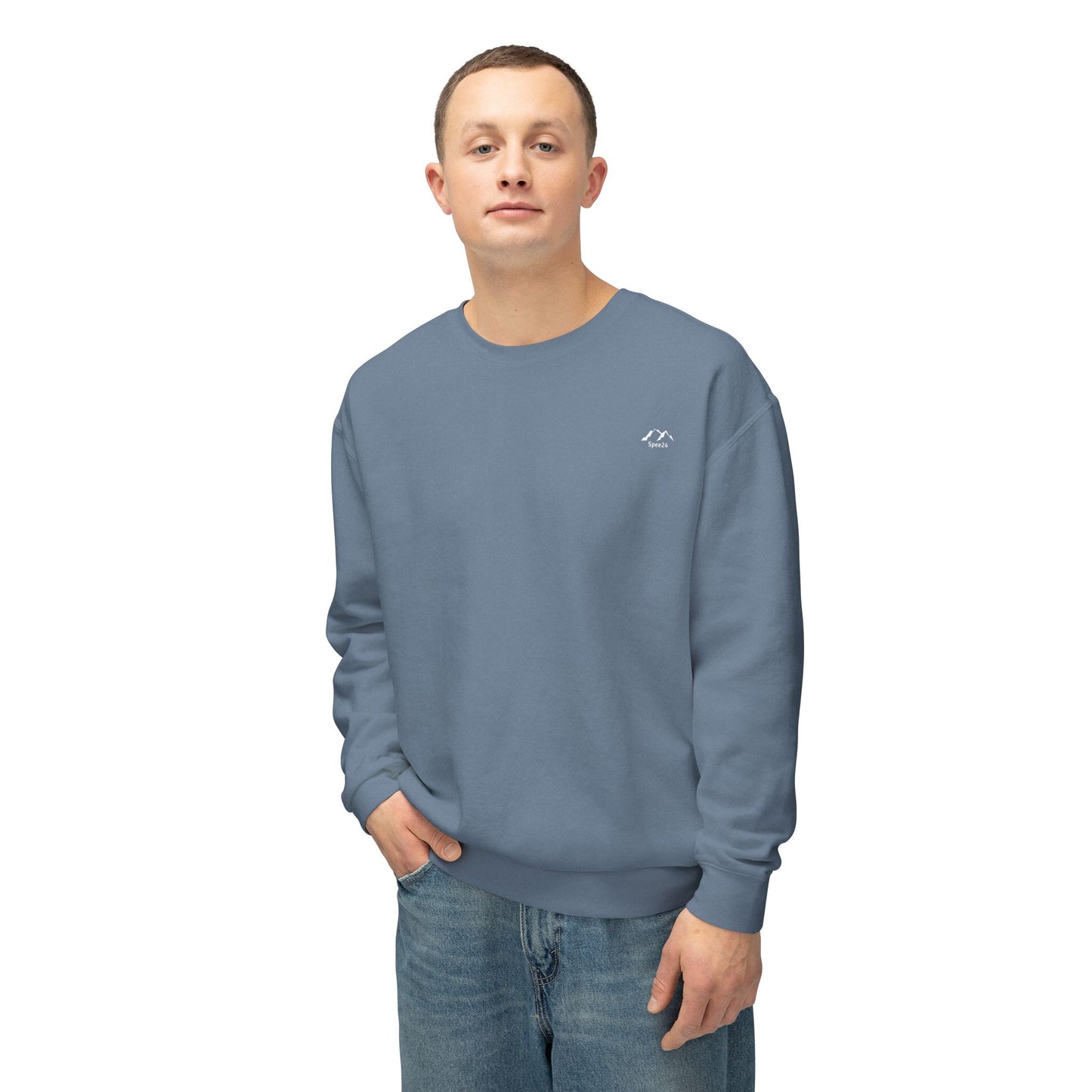 SW-111NVY-24  Unisex Lightweight Blue Jean Color Sweatshirt